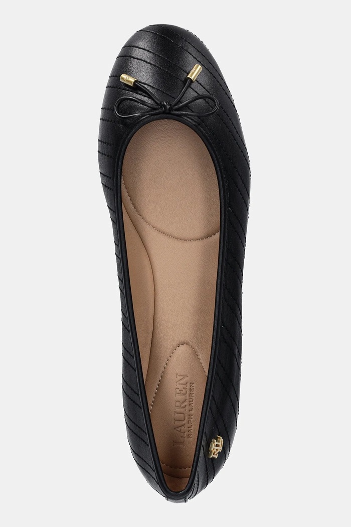 Kožené baleríny Lauren Ralph Lauren Jayna černá 802951489001.001