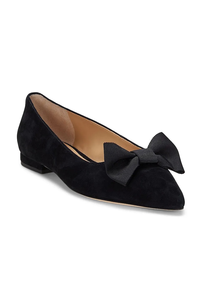 Lauren Ralph Lauren velúr balerina Londyn Bow 802955323002.001 fekete AW25