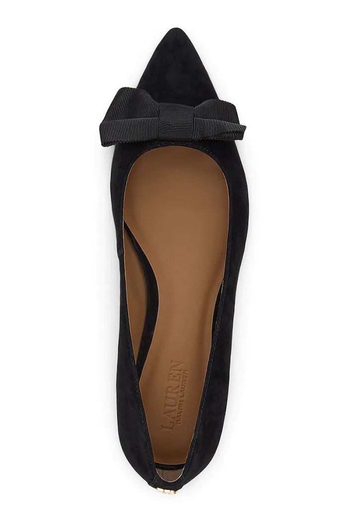 Cipők Lauren Ralph Lauren velúr balerina Londyn Bow 802955323002.001 fekete