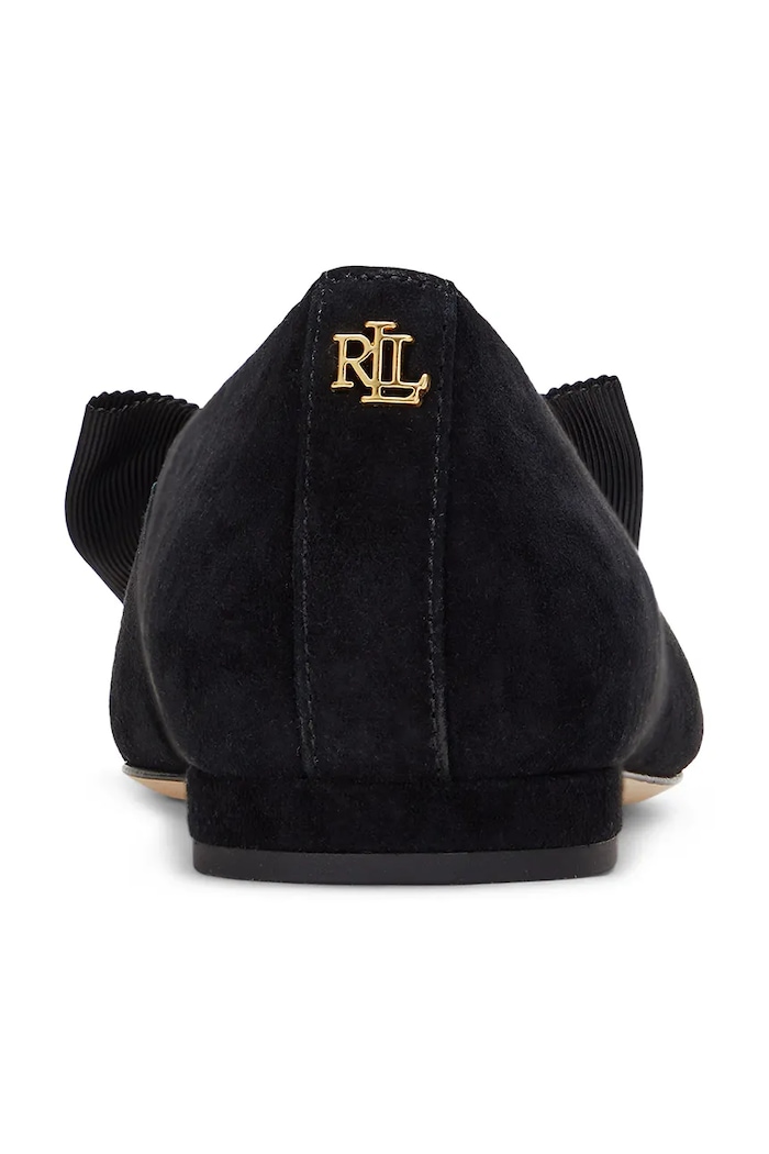 Μπαλαρίνες σουέτ Lauren Ralph Lauren Londyn Bow μαύρο 802955323002.001