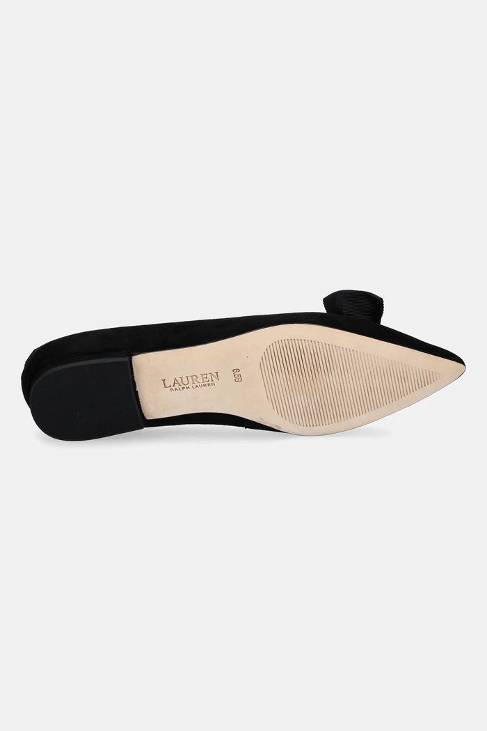 Lauren Ralph Lauren baleriny zamszowe Londyn Bow 802955323002.001 czarny