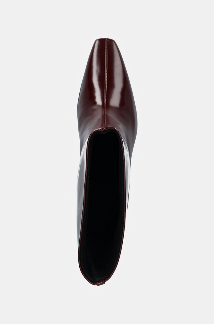 Usnjeni gležnarji Calvin Klein HEEL MID BOOT 50 LTH bordo HW0HW02151