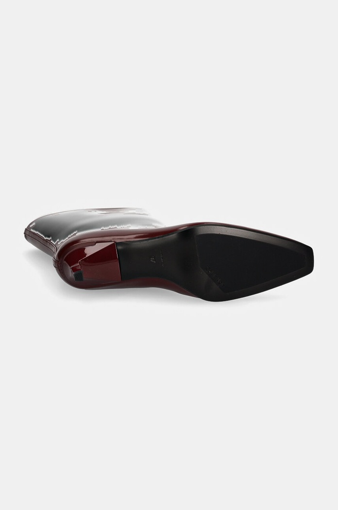 Usnjeni gležnarji Calvin Klein HEEL MID BOOT 50 LTH HW0HW02151 bordo