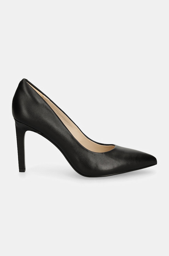 Calvin Klein Szpilki skórzane HEEL PUMP 90 LTH HW0HW02171 czarny AW24