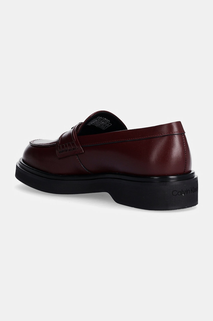 Încălțăminte Calvin Klein mocasini de piele LOAFER W/HW LTH HW0HW02182 burgundia