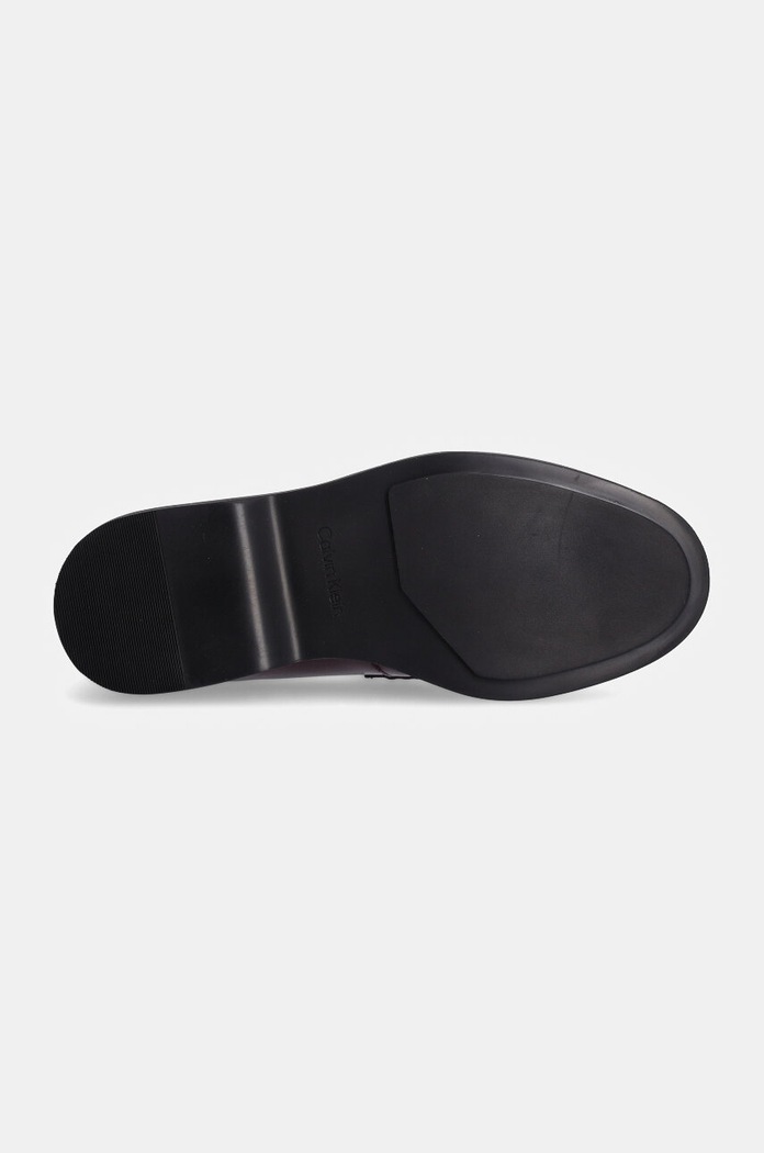 Calvin Klein mocasini de piele LOAFER W/HW LTH HW0HW02182 burgundia