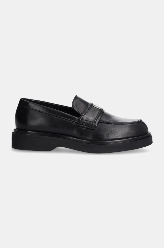 Usnjeni mokasini Calvin Klein LOAFER W/HW LTH HW0HW02182 črna AW24