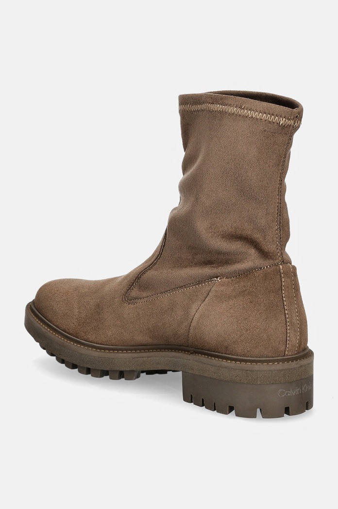 Obuv Semišové topánky Calvin Klein FLAT SOCK BOOT SUE MIX HW0HW02199 hnedá