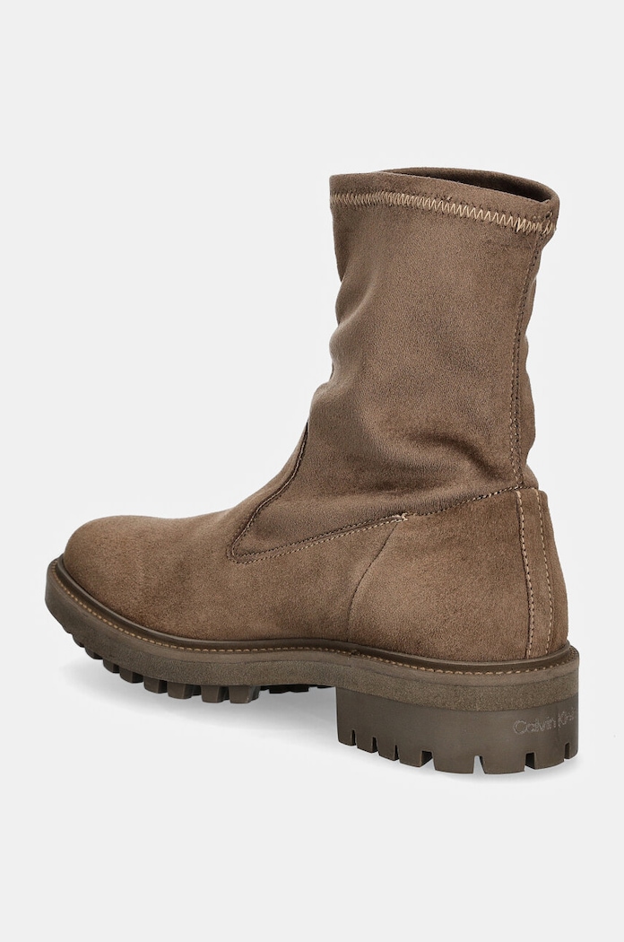 Obuv Semišové topánky Calvin Klein FLAT SOCK BOOT SUE MIX HW0HW02199 hnedá