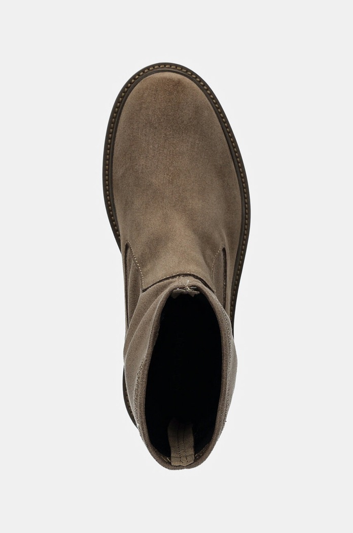 Semišové topánky Calvin Klein FLAT SOCK BOOT SUE MIX hnedá HW0HW02199