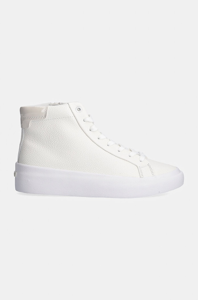 Δερμάτινα sneakers Calvin Klein VULC HIGH TOP LTH HW0HW02213 λευκό NC24