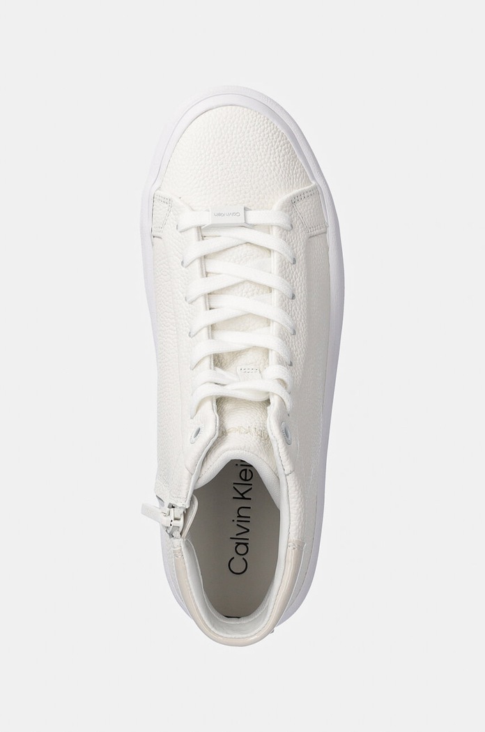 Δερμάτινα sneakers Calvin Klein VULC HIGH TOP LTH λευκό HW0HW02213