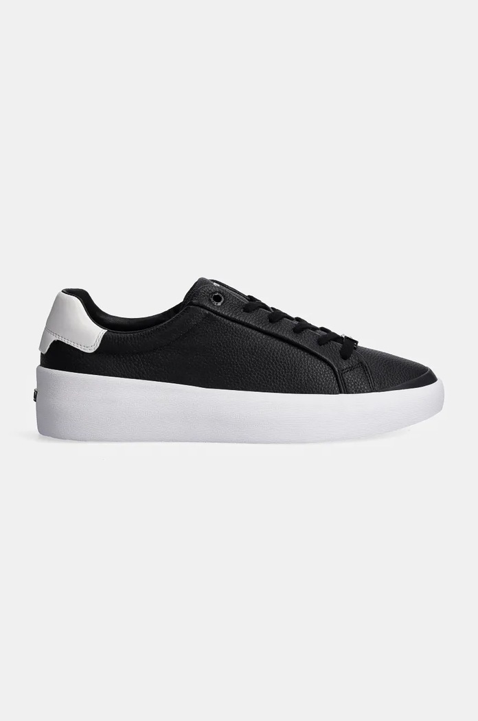Calvin Klein sneakers din piele VULC LACE UP LTH HW0HW02214 negru NC24