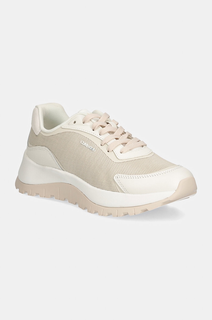 Calvin Klein sneakersy RUNNER LACE UP MESH MIX syntetyczny beżowy HW0HW02221