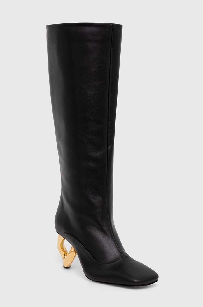 JW Anderson kozaki skórzane Chain Heel słupek czarny ANW43020A.999