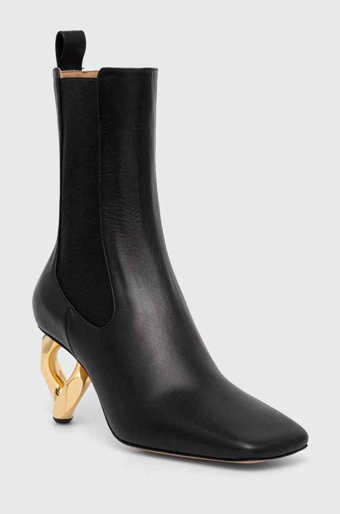 Δερμάτινες μπότες τσέλσι JW Anderson Chain Heel 5-8 cm μαύρο ANW43021A.999