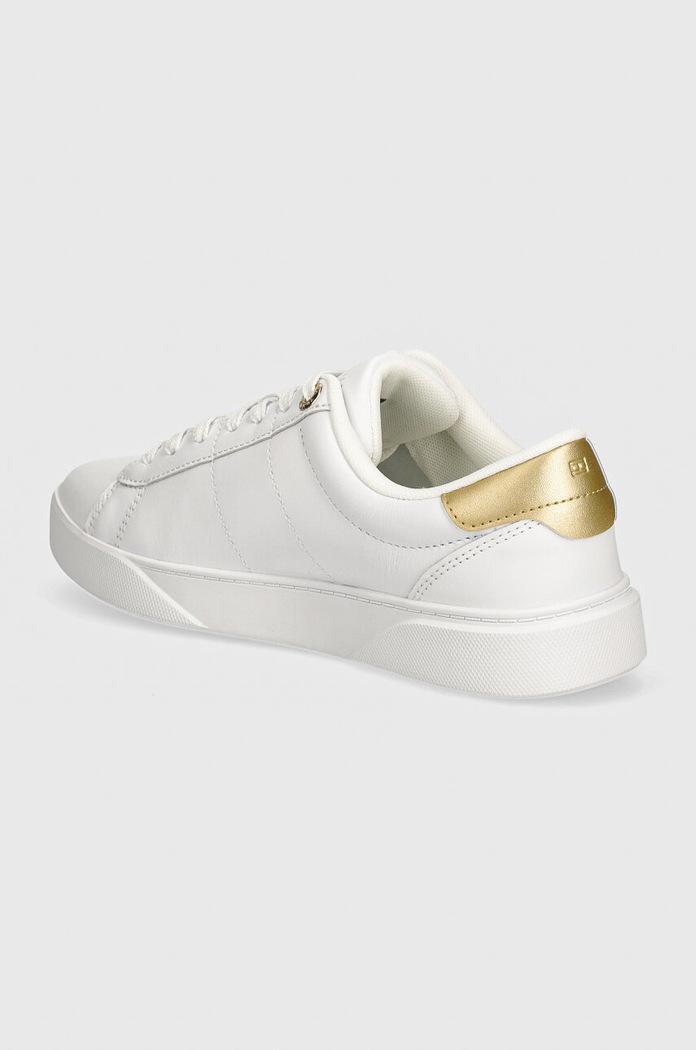 Boty Kožené sneakers boty Tommy Hilfiger CHIC PANEL COURT SNEAKER FW0FW07998 bílá