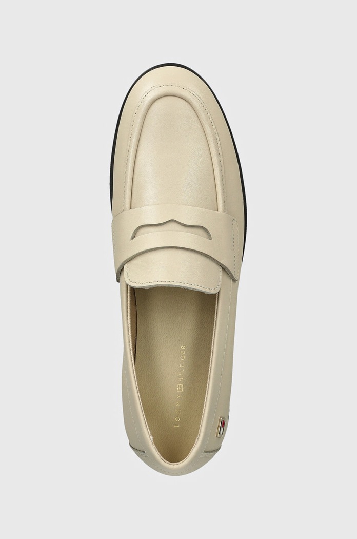 Tommy Hilfiger mokasyny skórzane FLAG LEATHER CLASSIC LOAFER beżowy FW0FW08030