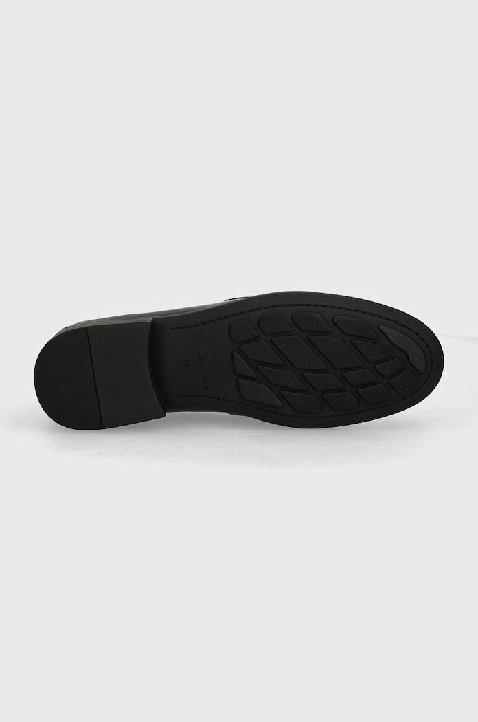 Kožené mokasíny Tommy Hilfiger FLAG LEATHER CLASSIC LOAFER FW0FW08030 černá