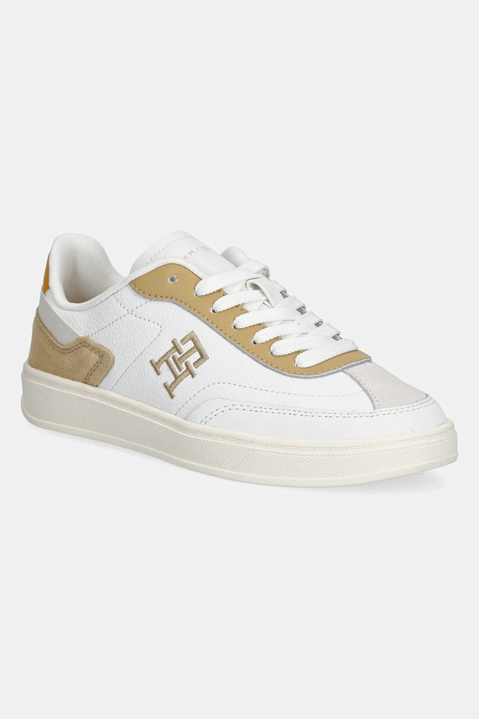 Δερμάτινα sneakers Tommy Hilfiger TH HERITAGE COURT SNEAKER SDE δέρμα σαμουά λευκό FW0FW08037