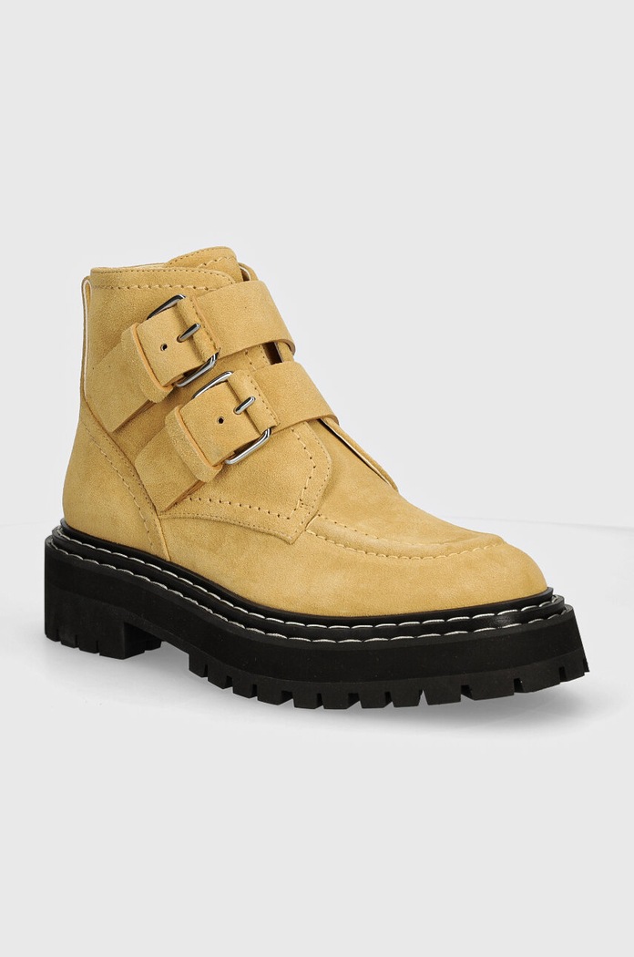 Велурени боти Proenza Schouler Lug Sole платформа бежов PS43100A.508