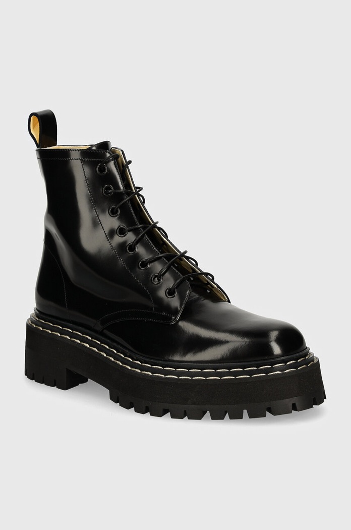 Proenza Schouler workery skórzane Lug Sole płaski czarny PS43102A.999