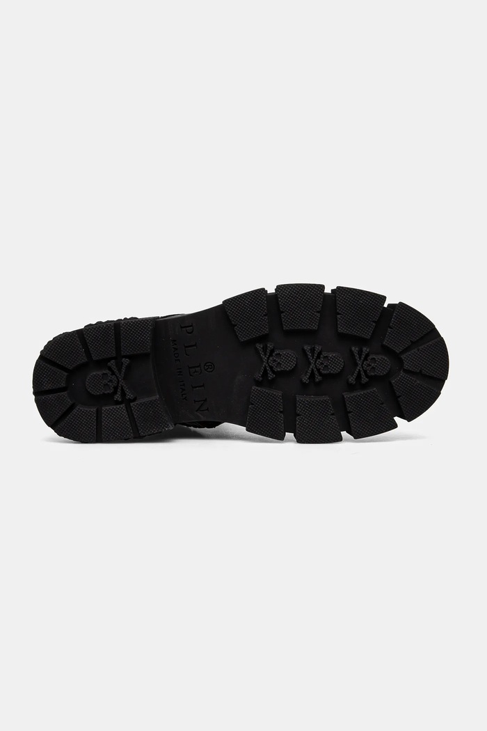 Philipp Plein botki skórzane Croco Gothic WSE0838.PLE010N.02 czarny