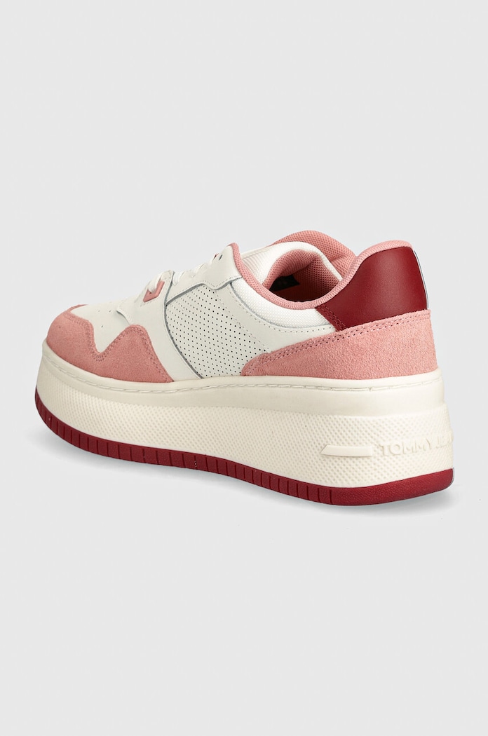 Boty Tommy Jeans Sneakers boty Tommy Jeans TJW RETRO BASKET FLATFORM MIX EN0EN02654 růžová