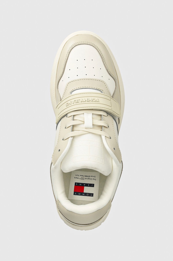 Tommy Jeans sneakers TJW RETRO BASKET FLATFORM VELCRO bej EN0EN02573