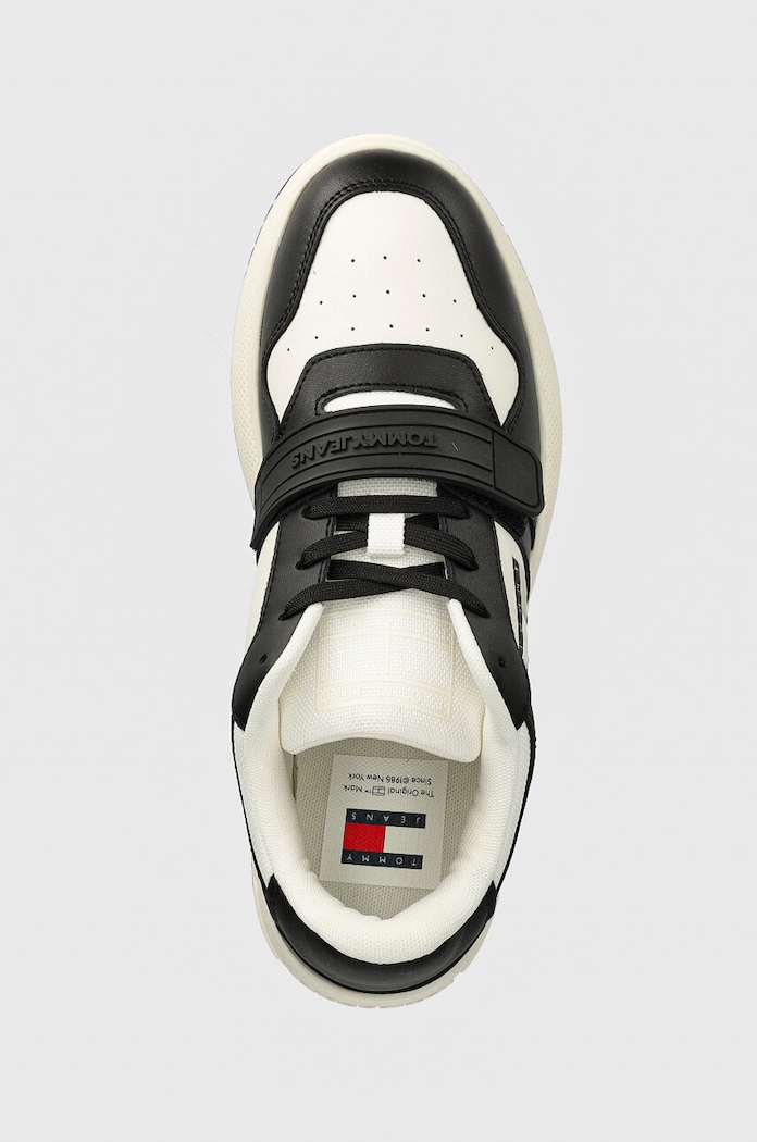 Tommy Jeans sneakersy TJW RETRO BASKET FLATFORM VELCRO czarny EN0EN02573