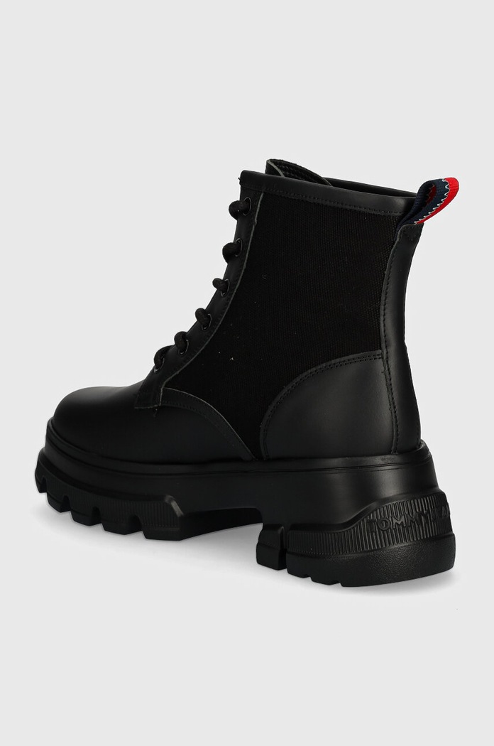 Παπούτσια Μποτάκια Tommy Jeans TJW CHUNKY LACE UP BOOT MIX MAT EN0EN02554 μαύρο