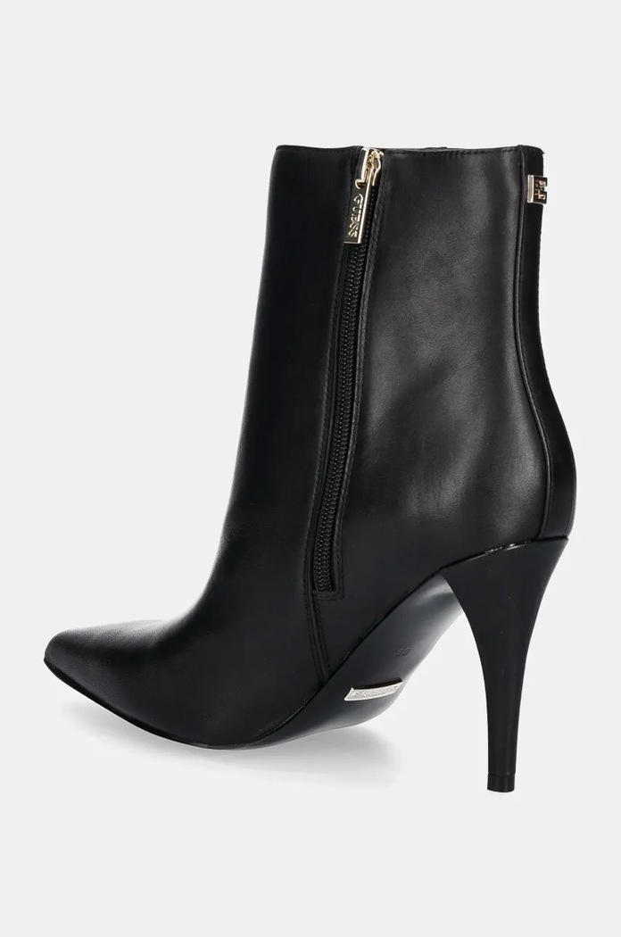 Obuv Kožené členkové topánky Guess SLINKS FLFSLI.LEA10.BLACK čierna