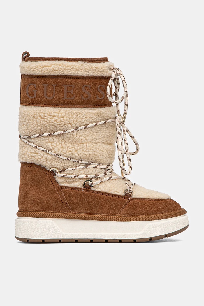 Sněhule Guess UNDELA2 FLFUN2.FUR11.IVORY hnědá AW24