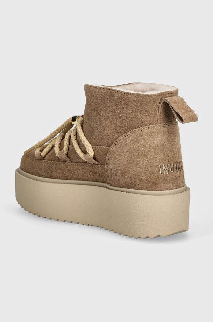 Boty Semišové sněhule Inuikii Classic Low Platform 1001.006.0012.250.Beige béžová