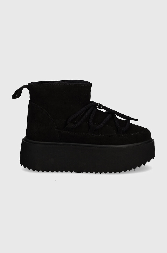 Semišové sněhule Inuikii Classic Low Platform 1001.006.0012.000.Black černá AW25