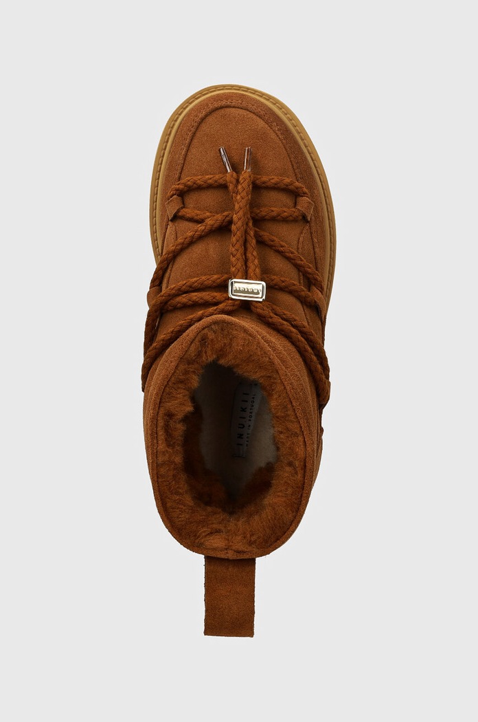 Čizme za snijeg od brušene kože Inuikii Classic Low Platform smeđa 75204.004.Brown