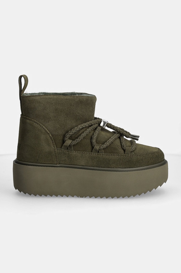 Inuikii Čizme za snijeg od brušene kože Inuikii Classic Low Platform 75204.004.Green zelena AW24