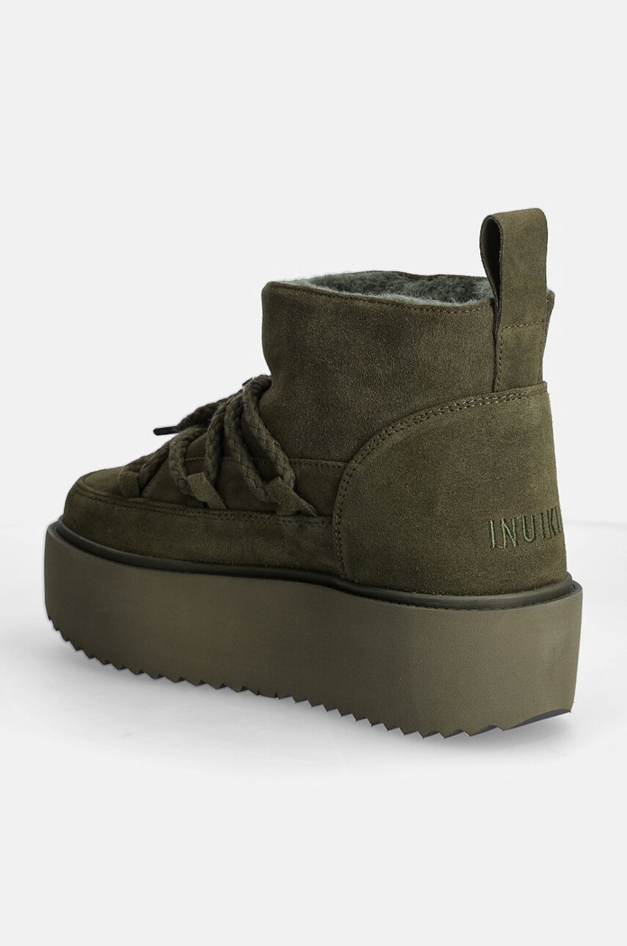 Obuća Inuikii Čizme za snijeg od brušene kože Inuikii Classic Low Platform 75204.004.Green zelena