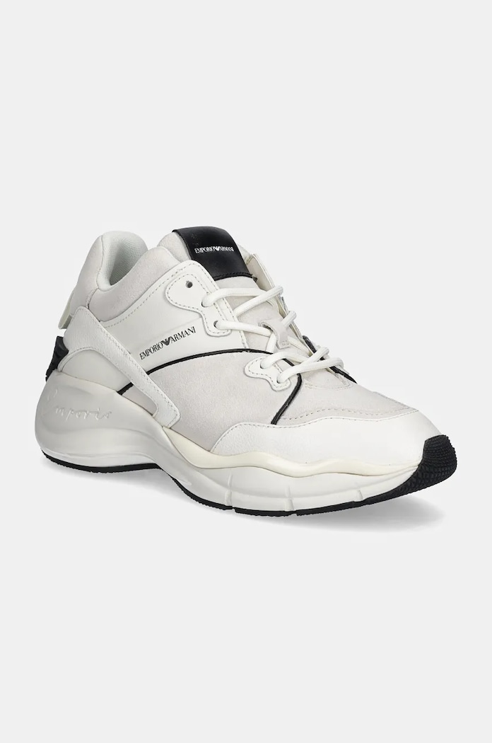 Велурени маратонки Emporio Armani платформа бял X3X228.XR227.R043