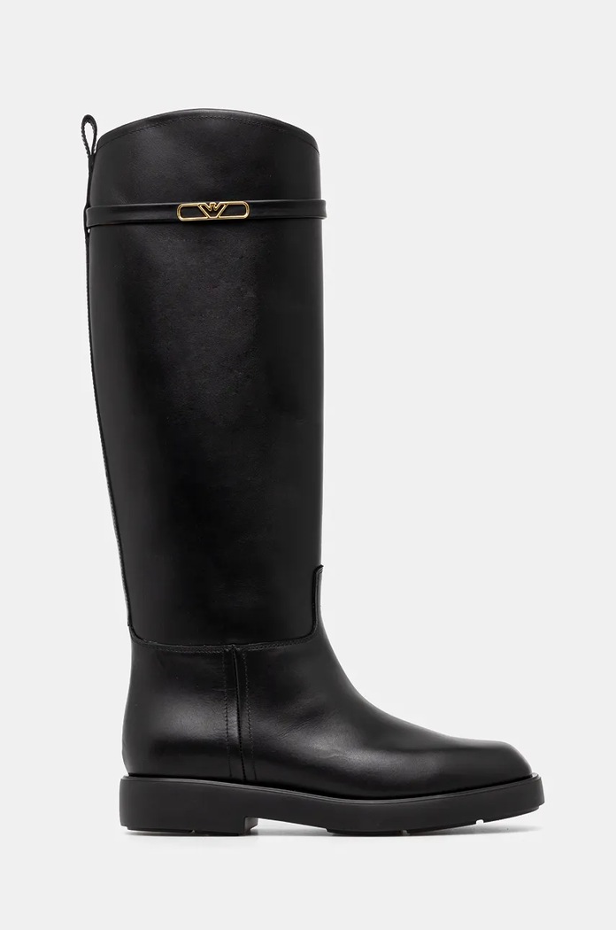 Kožne čizme Emporio Armani EW000422.AF11991.UC001 crna AW24