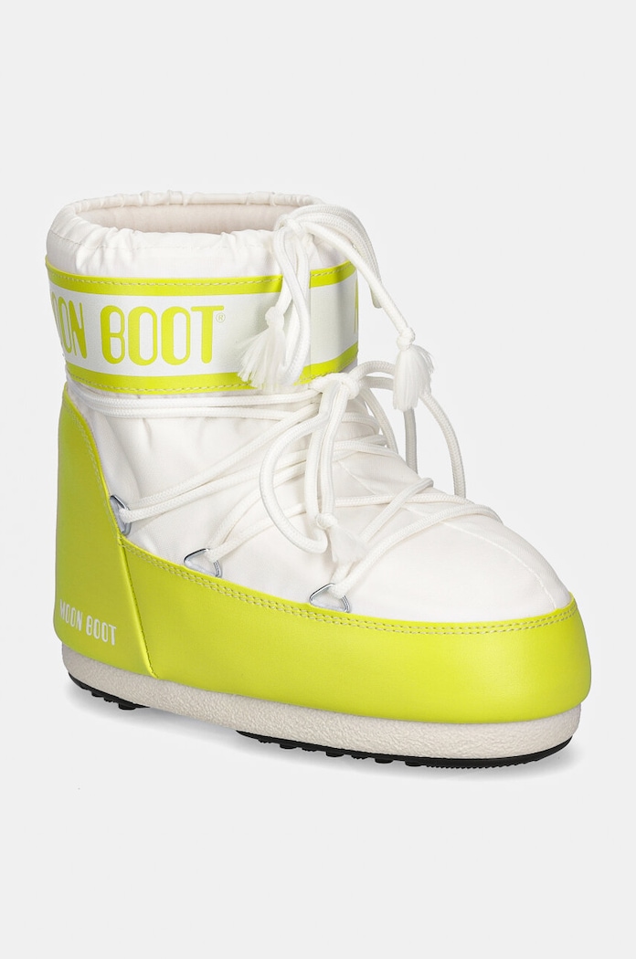 Moon Boot śniegowce MB ICON LOW NYLON imitacja skóry licowej zielony 80D1409340.BA01