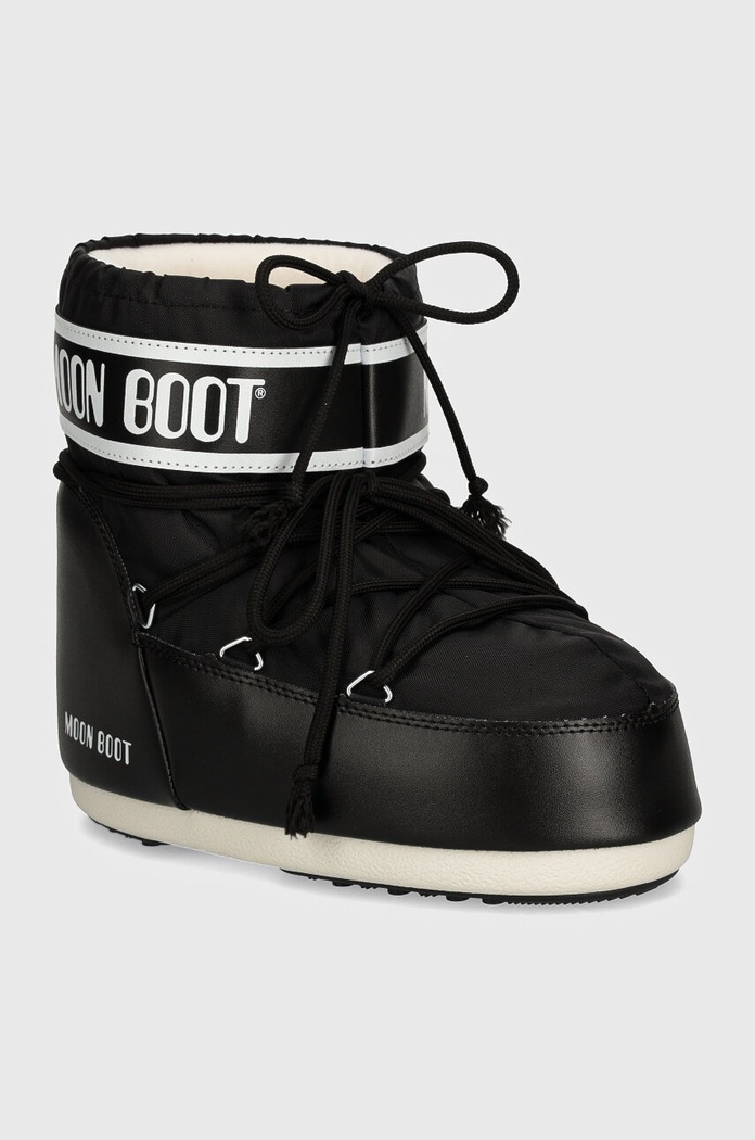 Moon Boot stivali da neve MB ICON LOW NYLON finta pelle fiore nero 80D1409340.N001