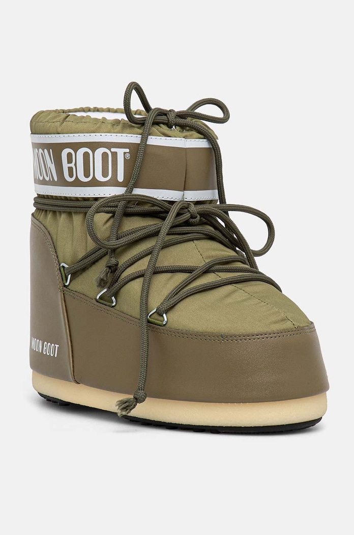 Čizme za snijeg Moon Boot MB ICON LOW NYLON imitacija zrnate kože zelena 80D1409340.M006