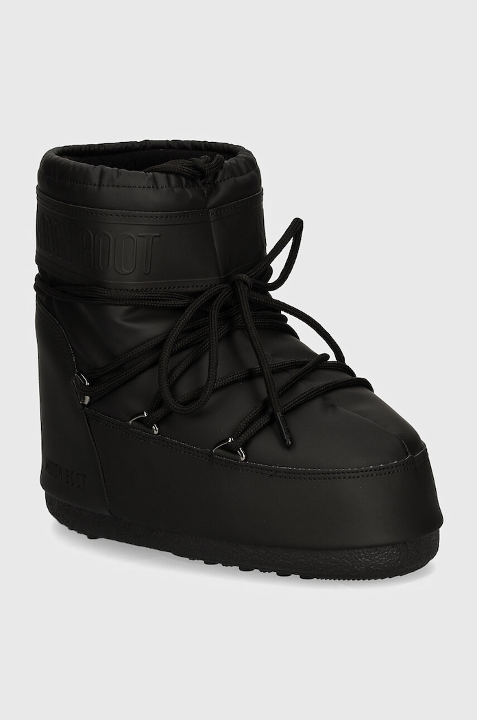 Čizme za snijeg Moon Boot MB ICON LOW RUBBER imitacija zrnate kože crna 80D1409380.N001
