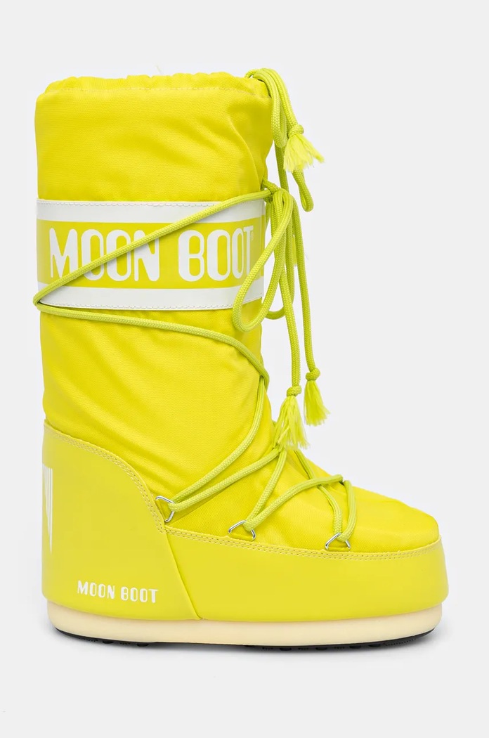 Moon Boot śniegowce MB ICON NYLON imitacja skóry licowej zielony 80D1400440.B001