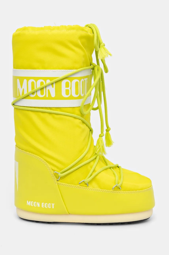 Moon Boot śniegowce MB ICON NYLON imitacja skóry licowej zielony 80D1400440.B001