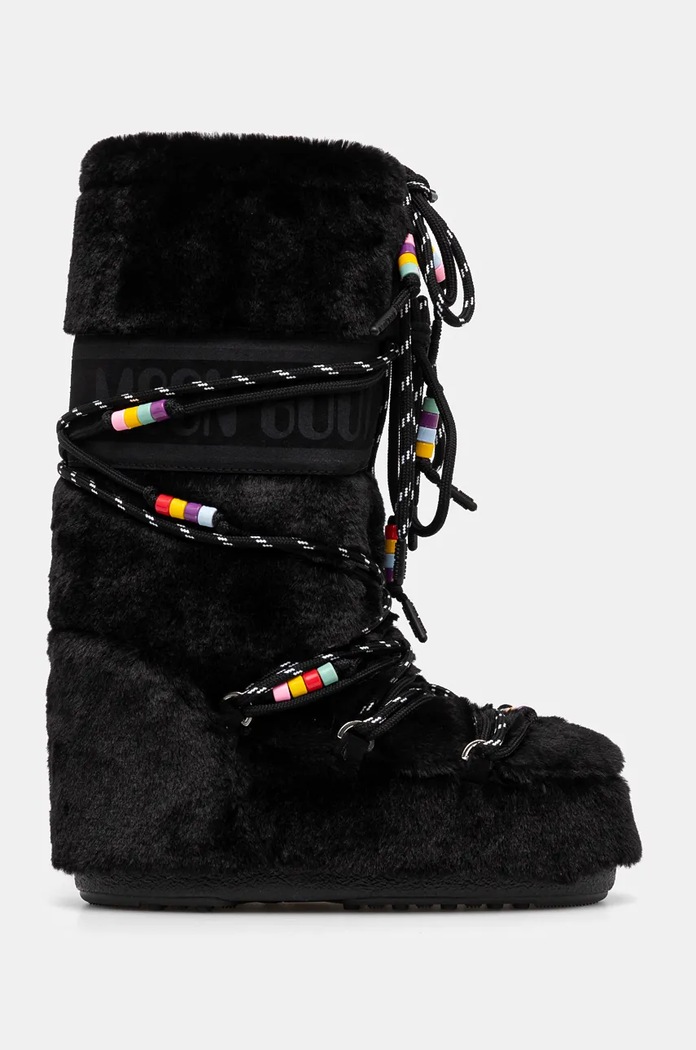 Moon Boot śniegowce MB ICON FAUX FUR BEADS 80D1408990.N001 czarny AW24