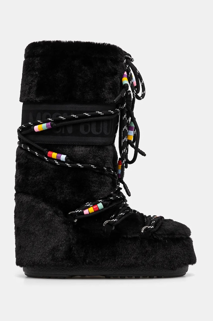 Moon Boot śniegowce MB ICON FAUX FUR BEADS 80D1408990.N001 czarny AW24