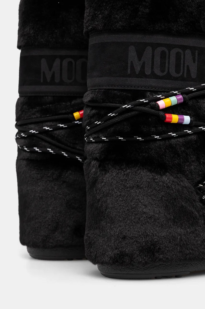 Moon Boot śniegowce MB ICON FAUX FUR BEADS czarny 80D1408990.N001