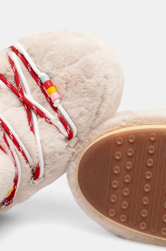 Moon Boot śniegowce MB ICON FAUX FUR BEADS beżowy 80D1408990.L002